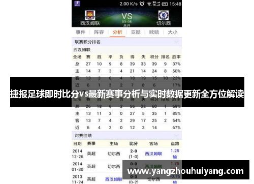 捷报足球即时比分vs最新赛事分析与实时数据更新全方位解读